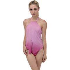 Blush Pink Color Gradient Ombre Go With The Flow One Piece Swimsuit by SpinnyChairDesigns