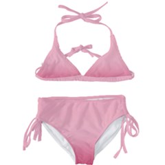 Blush Pink Color Gradient Ombre Kids  Classic Bikini Set by SpinnyChairDesigns