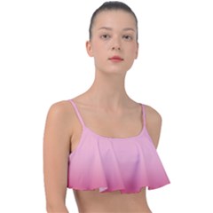 Blush Pink Color Gradient Ombre Frill Bikini Top by SpinnyChairDesigns