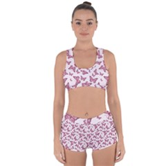 Blush Pink Color Butterflies Racerback Boyleg Bikini Set by SpinnyChairDesigns