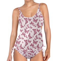 Blush Pink Color Butterflies Tankini Set by SpinnyChairDesigns