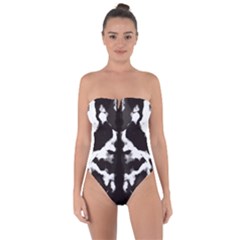 Rorschach Ink Blot Pattern Tie Back One Piece Swimsuit by SpinnyChairDesigns