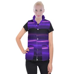Electric Neon Indigo Black Ombre  Women s Button Up Vest by SpinnyChairDesigns