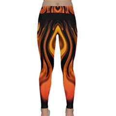 Fire And Flames Pattern Classic Yoga Leggings by SpinnyChairDesigns