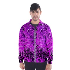 Magenta Black Abstract Art Men s Windbreaker by SpinnyChairDesigns