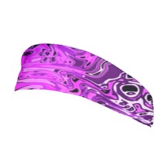 Magenta Black Abstract Art Stretchable Headband by SpinnyChairDesigns