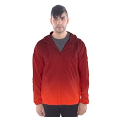 Scarlet Red Ombre Gradient Men s Hooded Windbreaker by SpinnyChairDesigns