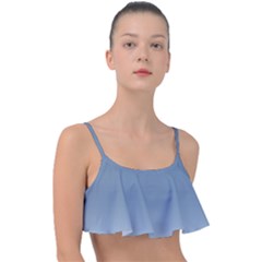 Faded Denim Blue Ombre Gradient Frill Bikini Top by SpinnyChairDesigns