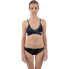 Black Abstract Pattern Wrap Around Bikini Set by SpinnyChairDesigns
