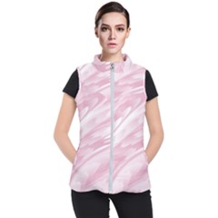 Pastel Pink Feathered Pattern Women s Puffer Vest by SpinnyChairDesigns