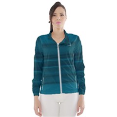 Teal Blue Ombre Women s Windbreaker by SpinnyChairDesigns