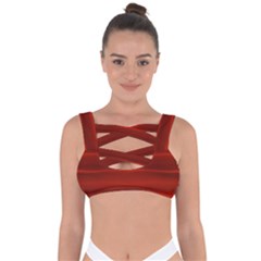 Scarlet Red Ombre Bandaged Up Bikini Top by SpinnyChairDesigns
