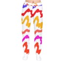 Multicolored Scribble Abstract Pattern Women velvet Drawstring Pants View1