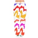 Multicolored Scribble Abstract Pattern Women velvet Drawstring Pants View2