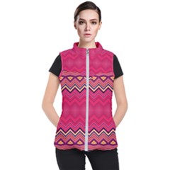 Boho Aztec Stripes Rose Pink Women s Puffer Vest by SpinnyChairDesigns