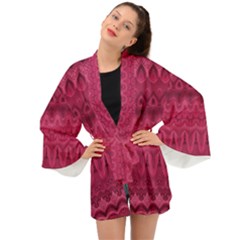 Boho Rose Pink Long Sleeve Kimono by SpinnyChairDesigns