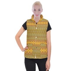 Boho Old Gold Pattern Women s Button Up Vest by SpinnyChairDesigns