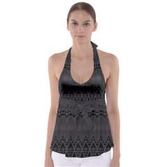 Boho Black Diamonds Babydoll Tankini Top by SpinnyChairDesigns