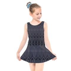 Boho Black Diamonds Kids  Skater Dress Swimsuit by SpinnyChairDesigns