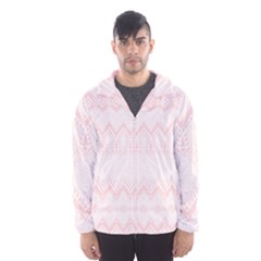 Boho Pastel Pink Pattern Men s Hooded Windbreaker by SpinnyChairDesigns