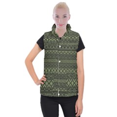 Boho Sage Green Black Women s Button Up Vest by SpinnyChairDesigns