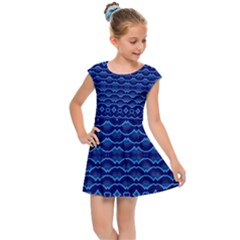 Cobalt Blue  Kids  Cap Sleeve Dress by SpinnyChairDesigns