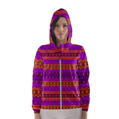 Boho Magenta And Gold Women s Hooded Windbreaker by SpinnyChairDesigns