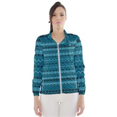 Boho Teal Pattern Women s Windbreaker by SpinnyChairDesigns