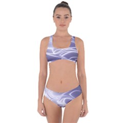 Violet Glowing Swirls Criss Cross Bikini Set by SpinnyChairDesigns