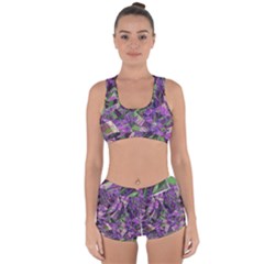 Boho Violet Mosaic Racerback Boyleg Bikini Set by SpinnyChairDesigns