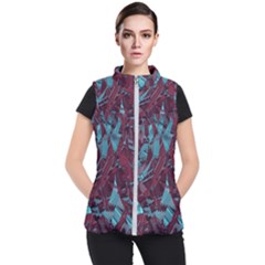 Boho Teal Wine Mosaic Women s Puffer Vest by SpinnyChairDesigns