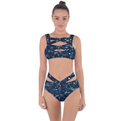 Prussian Blue Music Notes Bandaged Up Bikini Set  by SpinnyChairDesigns