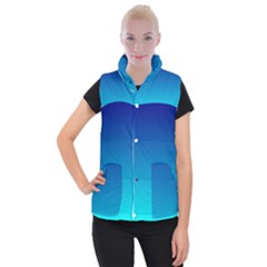 Aqua Blue And Indigo Ombre Women s Button Up Vest by SpinnyChairDesigns