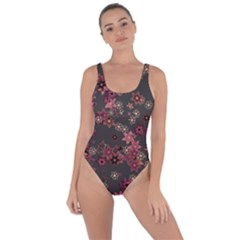 Pink Wine Floral Print Bring Sexy Back Swimsuit by SpinnyChairDesigns