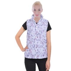 Pastel Purple Floral Pattern Women s Button Up Vest by SpinnyChairDesigns
