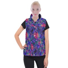 Abstract Floral Art Print Women s Button Up Vest by SpinnyChairDesigns