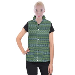 Boho Forest Green  Women s Button Up Vest by SpinnyChairDesigns