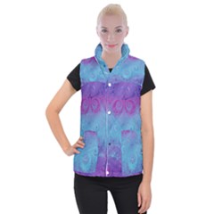 Purple Blue Swirls And Spirals Women s Button Up Vest by SpinnyChairDesigns