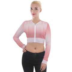 Fresh Pink Ombre Long Sleeve Cropped Velvet Jacket by SpinnyChairDesigns