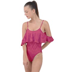 Blush Pink Octopus Swirls Drape Piece Swimsuit by SpinnyChairDesigns