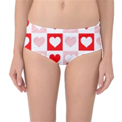 Hearts  Mid-waist Bikini Bottoms by Sobalvarro