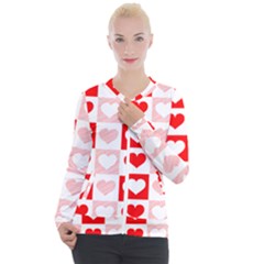 Hearts  Casual Zip Up Jacket by Sobalvarro