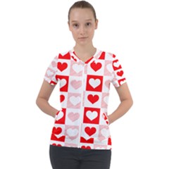 Hearts  Short Sleeve Zip Up Jacket by Sobalvarro