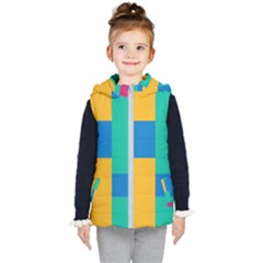 Squares  Kids  Hooded Puffer Vest by Sobalvarro
