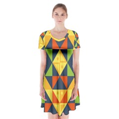Africa  Short Sleeve V-neck Flare Dress by Sobalvarro