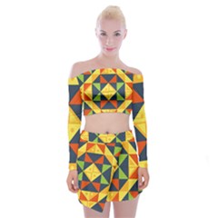 Africa  Off Shoulder Top With Mini Skirt Set by Sobalvarro