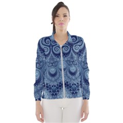 Royal Blue Swirls Women s Windbreaker by SpinnyChairDesigns