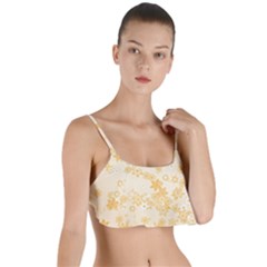 Yellow Flowers Floral Print Layered Top Bikini Top  by SpinnyChairDesigns