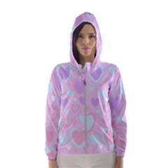 Unicorn Hearts Women s Hooded Windbreaker