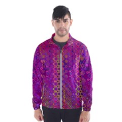 Boho Fuchsia Floral Print  Men s Windbreaker by SpinnyChairDesigns